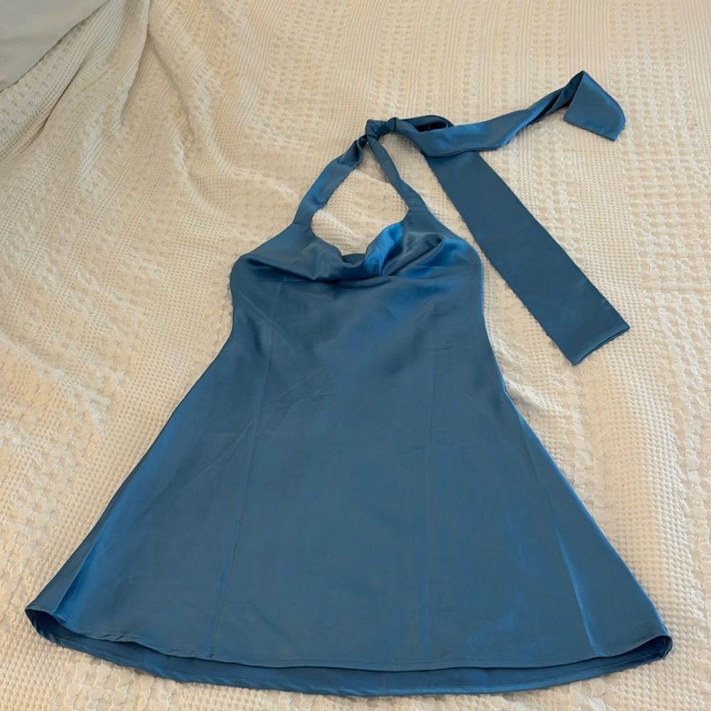 Light blue float halter dress